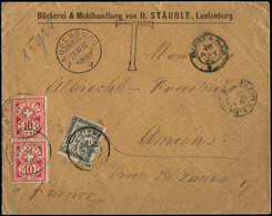 Let TAXE15  10c. Noir Obl. AMIENS 30/11/92 S. Env. Affr. Suisse N°67 (2) Obl. Laufenburg 29/11, TB - 1859-1959 Neufs