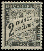 * TAXE23   2f. Noir, Lég. Froiss. Horiz. Mais Bon Centrage Et Aspect TB - 1859-1959 Neufs