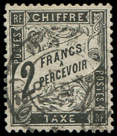 TAXE23   2f. Noir, Obl., Bon Centrage, TB - 1859-1959 Neufs