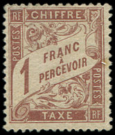 * TAXE25   1f. Marron, Quasiment **, TB. C - 1859-1959 Neufs