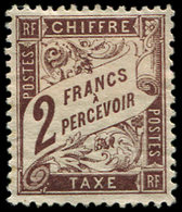 * TAXE26   2f. Marron, Bon Centrage, Ch. Un Peu Forte Sinon Frais Et TB - 1859-1959 Neufs