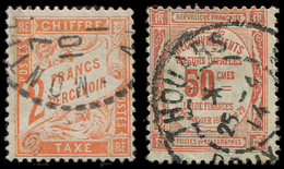 TAXE41   2f. Rouge-orange Et N°47 50c. Rouge, Obl., TB - 1859-1959 Neufs