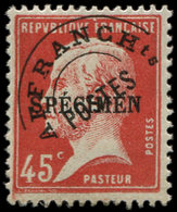 * COURS D'INSTRUCTIONPréo 65-CI 1 Pasteur, 45c. Rouge, Surchargé SPECIMEN, TB - Cours D'Instruction