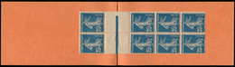 CARNETS (N°Cérès Jusqu'en1964)Carnet Monnaie N°140 25c. Bleu, Bloc De 8 Inter-galvano, BAZAR De L'HOTEL-DE-VILLE 2F, R E - Autres & Non Classés