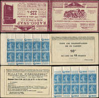 CARNETS (N°Cérès Jusqu'en1964)53   Semeuse Camée, 30c. Bleu, N°192A, T IIB, S. 102 N-B, RADIO SNAP, TB - Autres & Non Classés