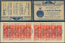 CARNETS (N°Cérès Jusqu'en1964)63a  Semeuse Camée, 40c. Vermillon, N°194A, T I, S. 105-E, REINE Des MONTRES, Annulation D - Autres & Non Classés