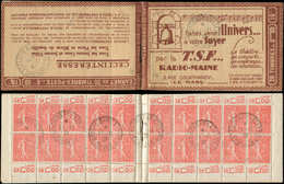 CARNETS (N°Cérès Jusqu'en1964)74   Semeuse Lignée, 50c. Rouge, N°199A, T I, S. Le Mans II, TSF, Obl. Càd EXPO PHILATELIQ - Autres & Non Classés