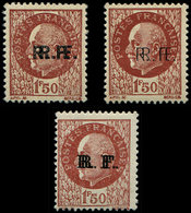 * TIMBRES DE LIBERATIONBORDEAUX 6a : Pétain, 1f50 Brun-rouge, Les 3 Types Surcharge DOUBLE, TB, Signés Mayer - Libération