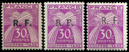 * TIMBRES DE LIBERATIONBORDEAUX 12/18 : Taxe, T I, II Et III, N°12 Signé Brun - Libération