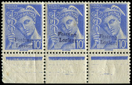 * TIMBRES DE LIBERATIONLORIENT 1 : 10c. Outremer, BANDE De 3 Bdf, TB - Libération