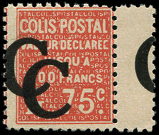 ** COLIS POSTAUX112c 75c. Rouge, DOUBLE Surcharge C, Bdf, TB, Cote Maury - Autres & Non Classés