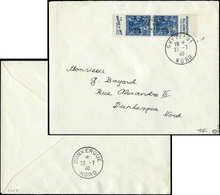 Let Spécialités DiversesGUERRE DUNKERQUE Poste N°257 PAIRE Avec Pub Obl. GHYVELDE 21/7/40 Sur Env., Arr. Dunkerque Le 22 - Guerre (timbres De)