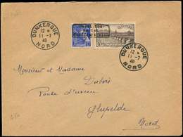 Let Spécialités DiversesGUERRE DUNKERQUE Poste N°407 + 450 Obl. 11/7/40 Sur Env., Arr. Ghyvelde Le 12/7, TB - Guerre (timbres De)