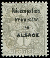 ** VARIETES107   Blanc,  1c. Gris, Surchargé Réoccupation Française En ALSACE, TB, Cote Maury - Neufs