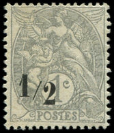 * VARIETES107k  Blanc, 1c. Gris, SURCHARGE 1/2 De 1903, TB - Neufs