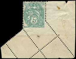 * VARIETES111   Blanc,  5c. Vert, Cdf PIQUAGE En CROIX, TB - Neufs