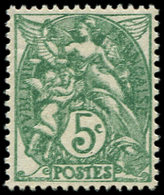 * VARIETES111d  Blanc,  5c. Vert, DOUBLE IMPRESSION, Nuance VERTE Au Lieu De Vert-bleu, R Et TB, Cote Et N° Maury - Neufs