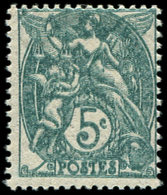 * VARIETES111d  Blanc,  5c. Vert-bleu, DOUBLE Impression, TB - Neufs