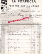 86- CHAUVIGNY- FACTURE LA PERFECTA-FERNAND DESHOULIERES- 1955 NOUVELLE PORCELAINE A FEU - 1950 - ...