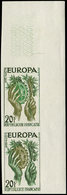 ** ESSAIS DE COULEURS NON DENTELES1122   Europa 1957, 20f., PAIRE ESSAIS De COULEUR ND Bicolores, Cdf, TB - Autres & Non Classés