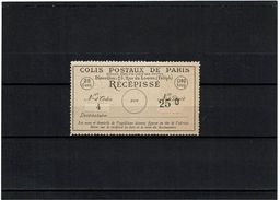 LSAU12CO -  RECEPISSE DE COLIS POSTAL DE PARIS NEUF - Mint/Hinged