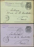 Let ENTIERS POSTAUXSage, 10c. Noir, 2 CP Redimensionnées Au Format 130 X 89 Par La Librairie Renaut Obl. Cambrai 1890-92 - Autres & Non Classés