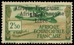 ** A.E.F. PA 15b : 2f50 Vert Et Brun, G. Coloniale Normale, DOUBLE SURCHARGE, TB. Br - Autres & Non Classés