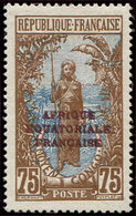 * CONGO 85a : 75c. Bistre Et Bleu, DOUBLE Surcharge Rouge Et Noire, TB - Autres & Non Classés