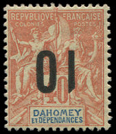 * DAHOMEY 39a : 10 Sur 40c. Rouge-orange, Surcharge RENVERSEE, TB - Autres & Non Classés