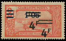 * GUADELOUPE 171a : 4f. Et 1f05 S. 2f. Vermillon, DOUBLE Surcharge, TB. Br - Autres & Non Classés