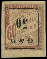 * GUADELOUPE Taxe 13c : 30 S. 60c. Brun S. Chamois, Surch. B RENVERSEE, TB - Autres & Non Classés