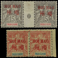 HOI-HAO 6 : 15c. Gris, PAIRE Mill.0, Un Ex. ** Et N°11 40c. Rouge-orange, PAIRE Bdf **, TB - Autres & Non Classés