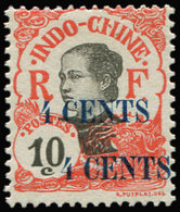 * INDOCHINE 76c : 4c. S. 10c. Rouge, DOUBLE Surcharge, TB - Autres & Non Classés