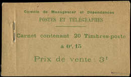 MADAGASCAR Carnet 6 : 15c. Vert Foncé Et Vert, Carnet De 20, TB, Cote Et N° Maury - Autres & Non Classés