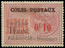 * MADAGASCAR Colis Px 2 : 0f10 Rouge Sur 1f. Rose Et Noir, TB - Autres & Non Classés