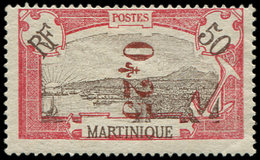 * MARTINIQUE 109 : 0,25 Sur 50c. Rouge Et Brun, Centre DEPLACE Vers Le Bas, Rare Et TB. C - Autres & Non Classés