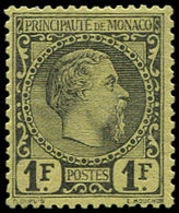 * MONACO 9 : 1f. Noir Sur Jaune, Charles III, Quasiment **, Très Frais Et TTB - ...-1885 Préphilatélie