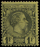 MONACO 9 : 1f. Noir Sur Jaune, Charles III, Obl., TB - ...-1885 Préphilatélie