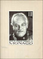 MONACO Rainier III, Projet NON ADOPTE, Gouache En Noir, Val. 0,00 De E. Lacaque, TB - ...-1885 Préphilatélie
