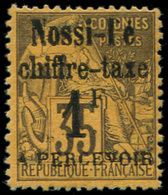 (*) NOSSI-BE Taxe 6 : 1f. S. 35c. Violet Noir S. Jaune, TB. J - Autres & Non Classés