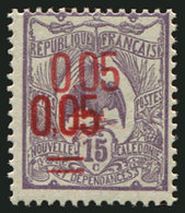 * NOUVELLE CALEDONIE 126a : 0,05 Sur 15c. Violet, DOUBLE SURCHARGE, TB - Oblitérés