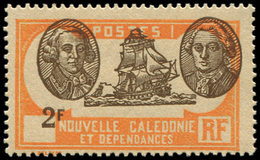 ** NOUVELLE CALEDONIE 157 : 2f. Orange Et Sépia, Centre TRES DEPLACE, TB - Oblitérés