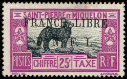 (*) SAINT PIERRE ET MIQUELON Taxe 52 : 25c. Violet Et Noir, F.N.F.L, TB - Timbres-taxe