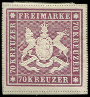 * ALLEMAGNE (ANCIENS ETATS) WURTEMBERG 43 : 70k. Lilas, Pli, Aspect TB - Autres & Non Classés