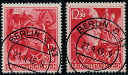 EMPIRE 825/26 : SA Et SS, Obl. BERLIN C43 21/4/45, TB - Oblitérés