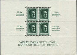 ** EMPIRE BF 10 : 6pf. Vert, Fonds De Culture 1937, TB - Blokken