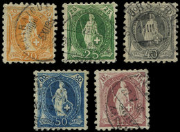 SUISSE 81/85 : Helvetia Debout, Dentelés 9 1/2 De 1888, Obl., TB - 1843-1852 Timbres Cantonaux Et  Fédéraux