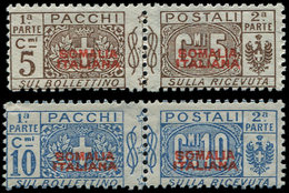 ** SOMALIE ITALIENNE Colis Px 37A/37B : 5c. Brun Et 10c. Bleu, Surcharge Rouge T I, NON EMIS, TB - Somalie