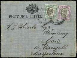Let TRANSVAAL 164 Et 166 : 1/2 Vert Et 2d. Violet, Obl. Càd Johannesburg 1904 Sur Carte 2 Volets, Arr. Gais 26/12/04 (Su - Transvaal (1870-1909)