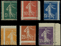 * Semeuse N°137/38, 140, 142 Et 158/59 Piquage à Cheval, TB - Collections (en Albums)